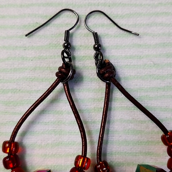 Leather Hoop Earrings! - Picture 3 of 3